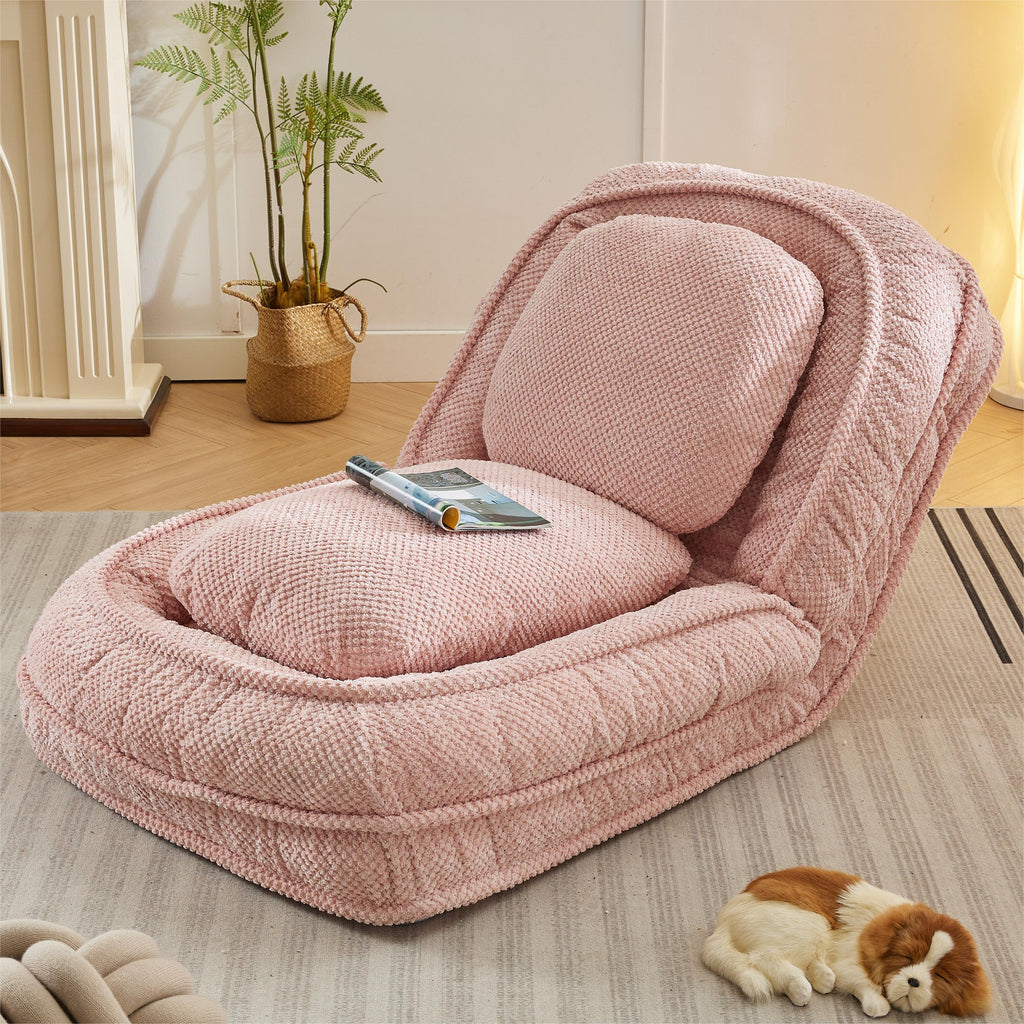 [VIDEO provided] Human Dog Bed ,Lazy Sofa Couch ,5 Adjustable Position,sit,sleep,fold,suit to put in bedroom, living room ,Space Saving Design ,Pink - Grand Goldman Shop