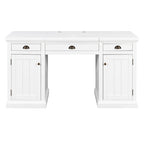 67' Modern Executive Desk,Computer Desk with 2 Wooden Doors Storage Cabinet and 3 Drawers, Rectangle Home Office Desk  ,Readi