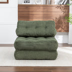 Folding Sofa Bed, Convertible Sleeper Chair with Pillow Foldable Mattress with Back Support, Portable Fold Out Chair Bed Comfy Floor Sofa Lounge for Living Room Bedroom, Green, Single - Grand Goldman Shop