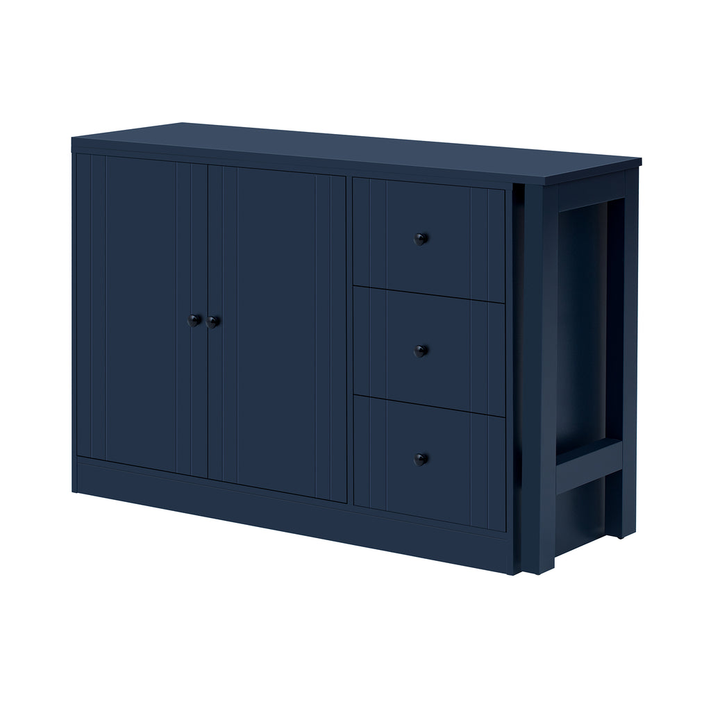 U_STYLE 89.7''Wooden Sideboard with Extendable Table,Multifunctional Storage Cabinet with 2 Doors and 3 Drawers,for Living Room,Study,Foyer and Kitchen - Grand Goldman Shop