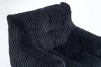 010-Soft Fluffy Corduroy Fabric Bean Bag Chair Filled With Memory Sponge,Black - Grand Goldman Shop
