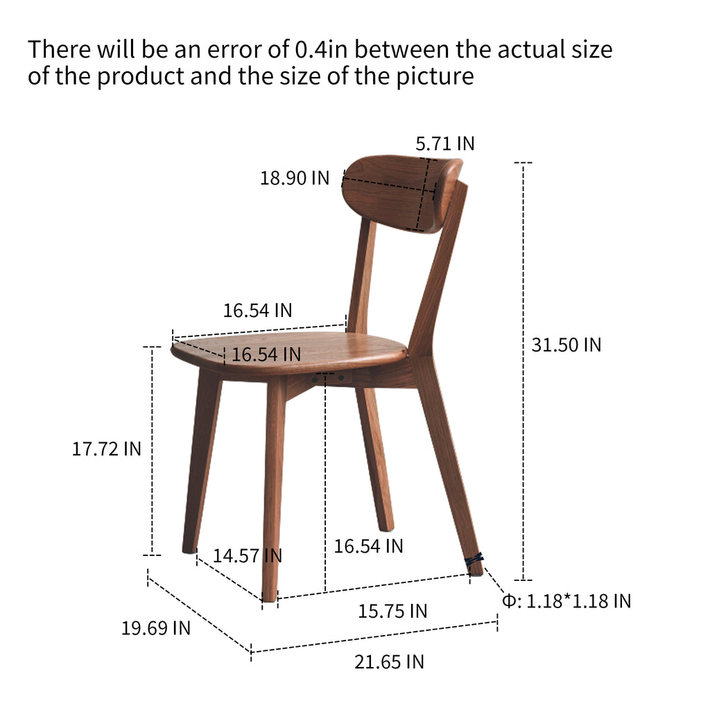 Dining chair wooden FAS grade oak natural wood made in North America 100% dirt-free wood chair solid chair table chair wooden living room chair simple and natural 46.5 * 54 * 80cm - Grand Goldman Shop