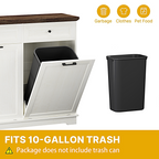 20 Gallon Tilt Out Trash Cabinet Freestanding Trash Bin Cabinet Wood Garbage Recycling Cabinet with Drawer Pet Proof Trash Can Holder for Kitchen Living Room, Antique White (Not include trash can) - Grand Goldman Shop