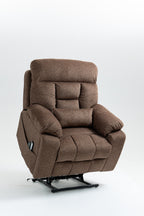 Old age electric lift chair, flat high density foam electric sofa, with heating and massage functions, can tilt to 180 degrees, 2 pocket cup holders, 2 remote controls, 4 OKIN motors - Grand Goldman Shop