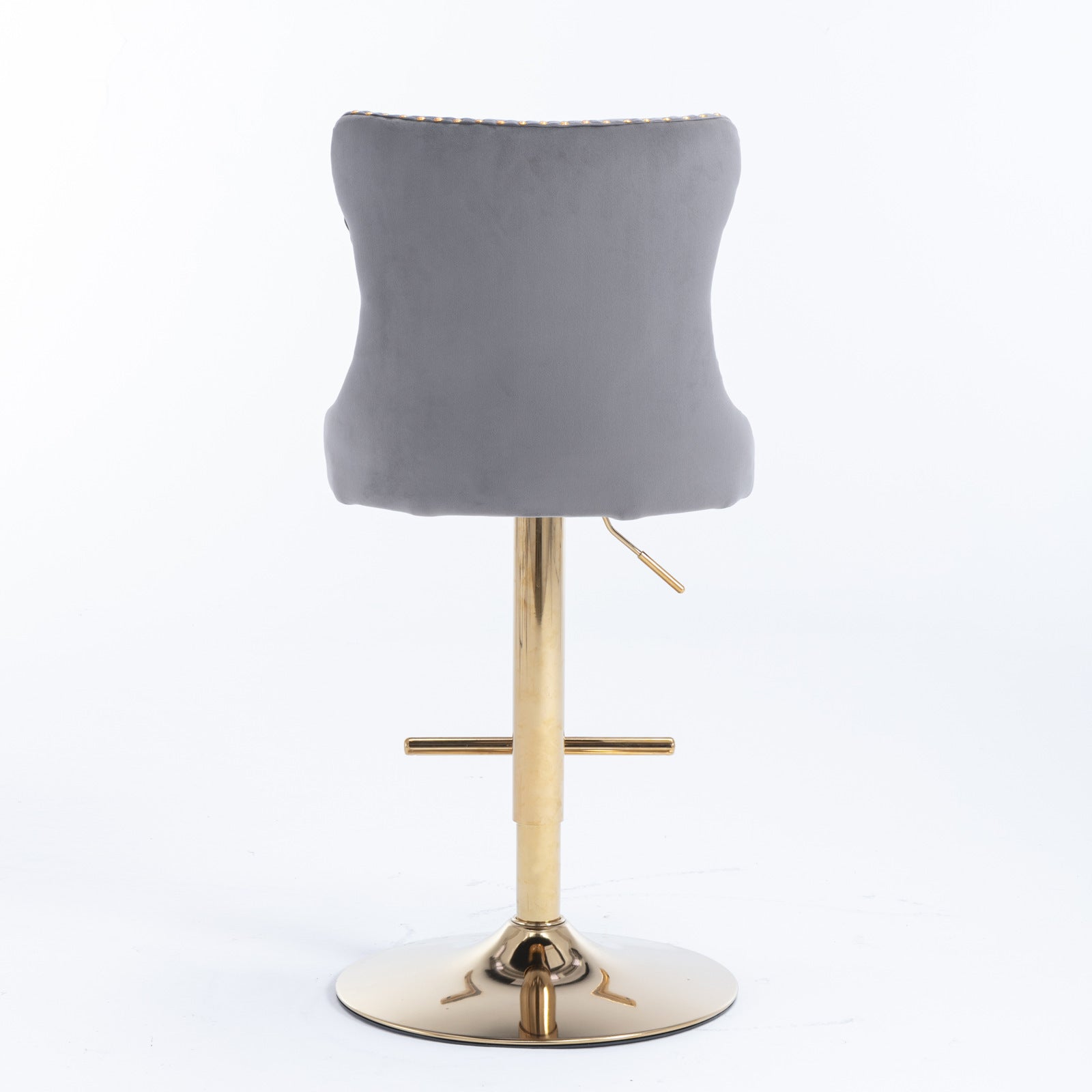 A&A Furniture,Golden Swivel Velvet Barstools Adjusatble Seat Height from 25-33 Inch, Modern Upholstered Bar Stools with Backs Comfortable Tufted for Home Pub and Kitchen Island（Gray,Set of 2） - Grand Goldman Shop