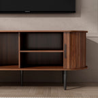 TV Stand, 47' Modern TV Console Table with Storage Compartment and Sliding Door, Gaming Entertainment Center with Cabinet for Living Room, Bedroom, Office (Walnut) - Grand Goldman Shop