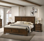 Maderne Traditional 3-Piece Wood Bedroom Set with King Size Panel Bed and Two Nightstands - Grand Goldman Shop