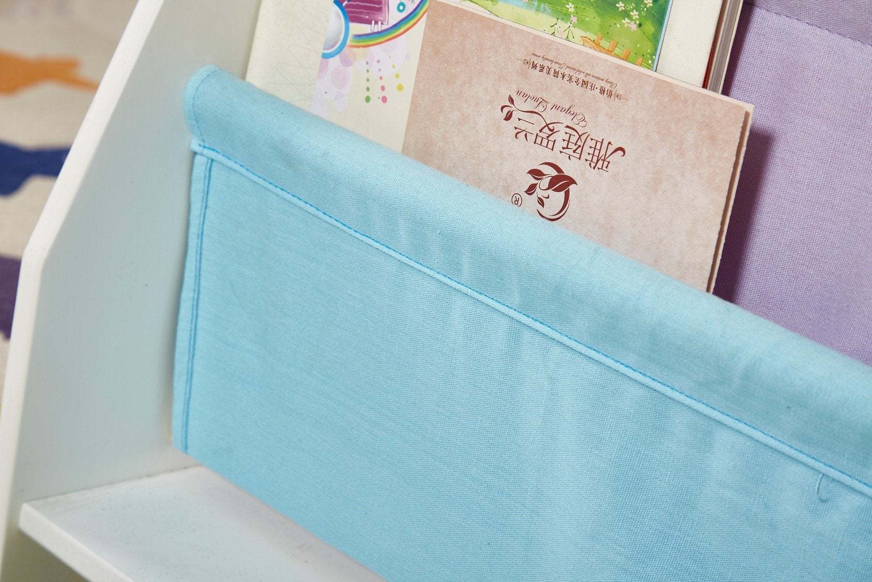 Kids Funnel Charlie White Kids Wooden Canvas Sling Magazine Bookcase - Grand Goldman