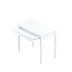 White 35.43' Vanity Desk with Drawer – Modern Makeup Table with Scalloped Front & Gold Knob, Compact Writing Desk with 4 Sturdy Legs for Bedroom, Small Home Office & Apartment Spaces - Grand Goldman Shop