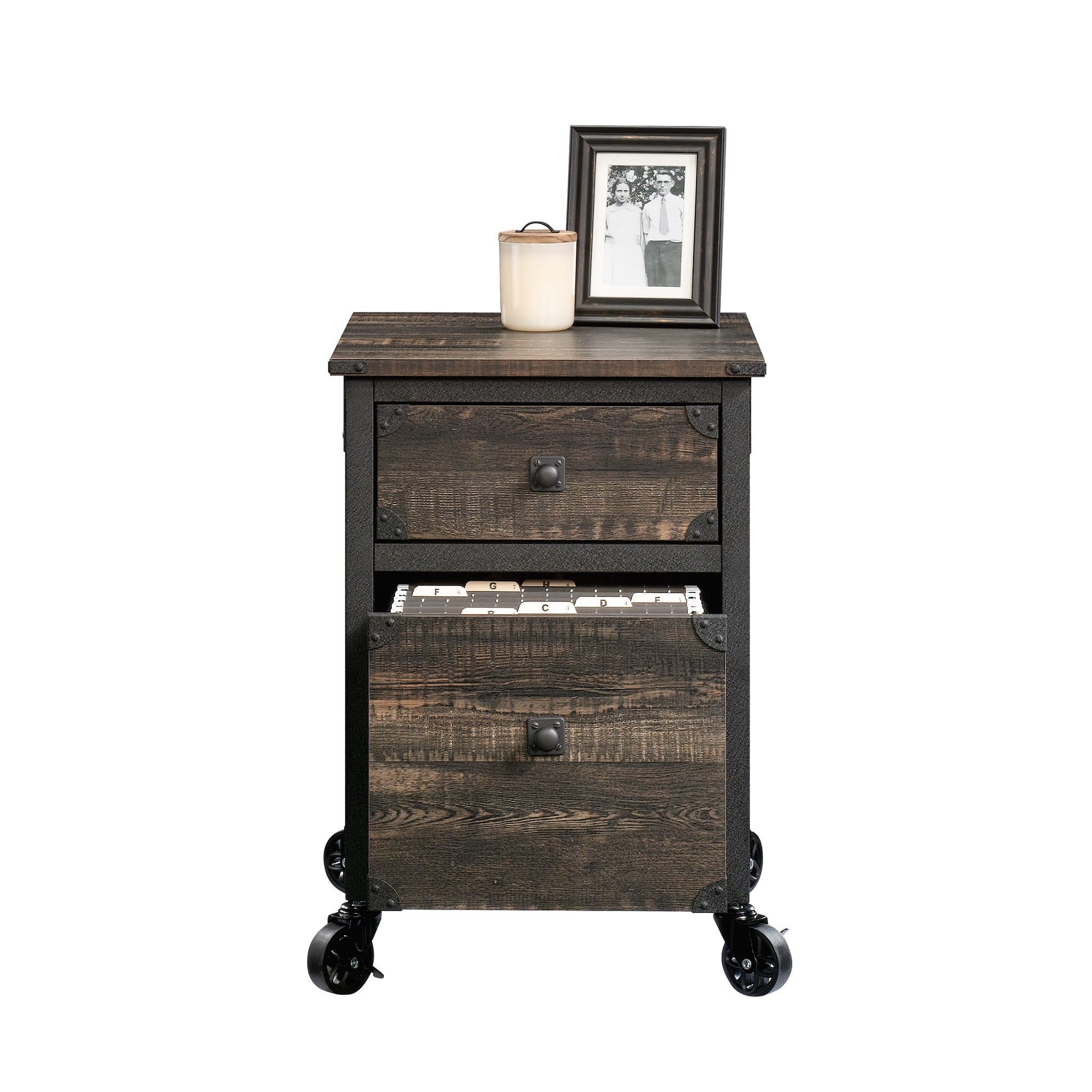 File Pedestal with Smooth-Glide Drawer, Dark Oak finish - Grand Goldman