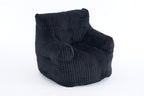 010-Soft Fluffy Corduroy Fabric Bean Bag Chair Filled With Memory Sponge,Black - Grand Goldman Shop