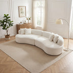 Modern Curved L-Shape Luxury Sectional Oversized Sofa: Minimalist Design, Comfy Sleeper Couch for Living Room, Apartment & Reception Spaces,No Assembly Required - Grand Goldman Shop