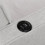 Beige Linen Upholstered Twin Daybed with Pop-up Trundle and USB Charging Armrest - Grand Goldman Shop