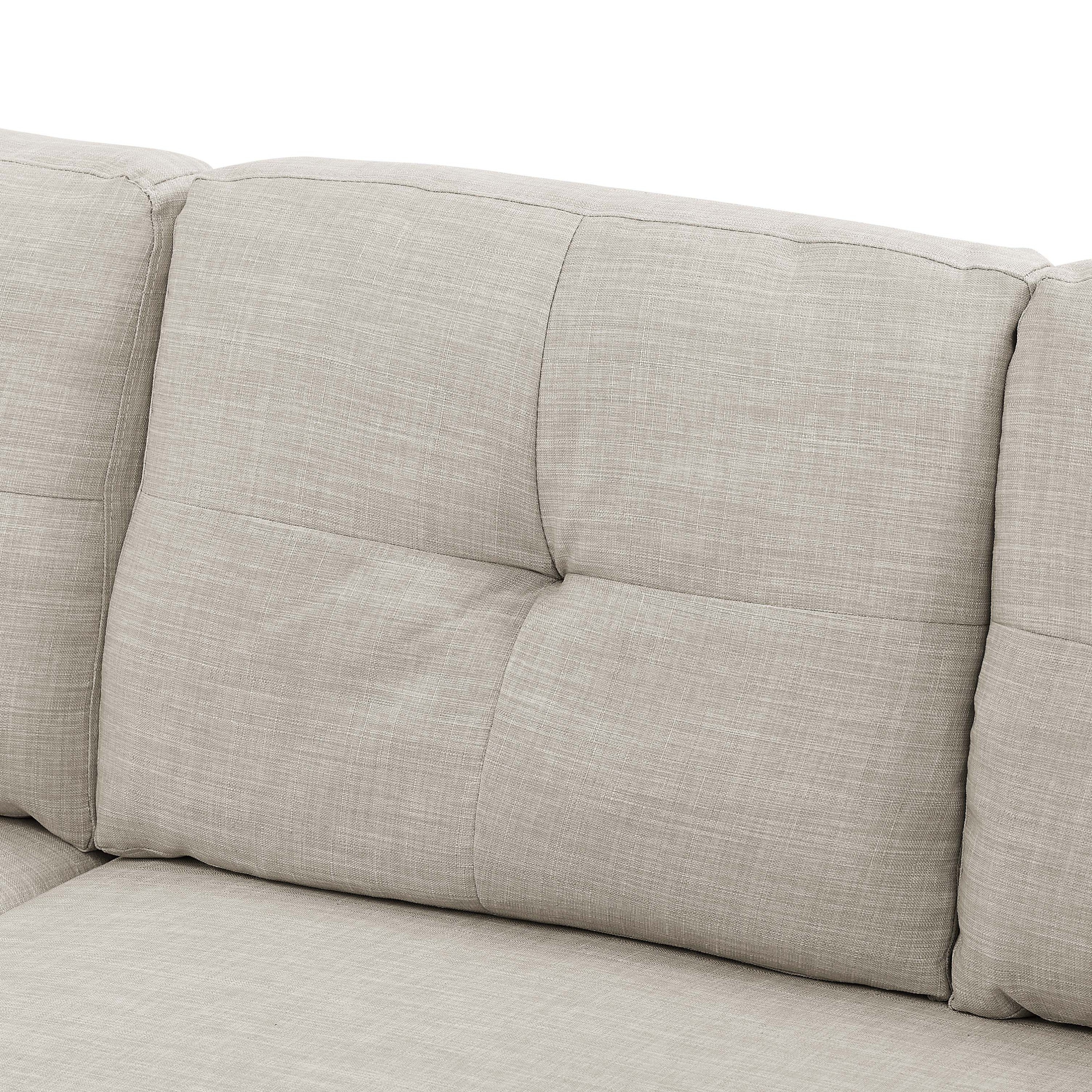 76.5' Linen Blend Upholstered Sectional with Pull-Out Bed and Chaise Storage - Grand Goldman Shop