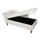 Beige Chaise Lounge Indoor, Velvet Lounge Chair for Bedroom with Storage & Pillow, Modern Upholstered Rolled Arm Chase Lounge for Sleeping with Nailhead Trim for Living Room Bedroom Office - Grand Goldman Shop