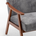 Mid-Century Modern Wingback Accent Chair with Solid Wood Frame and Extra-Thick Backrest – Lounge Chair for Living Room, Bedroom, or Reading Room - Grand Goldman Shop