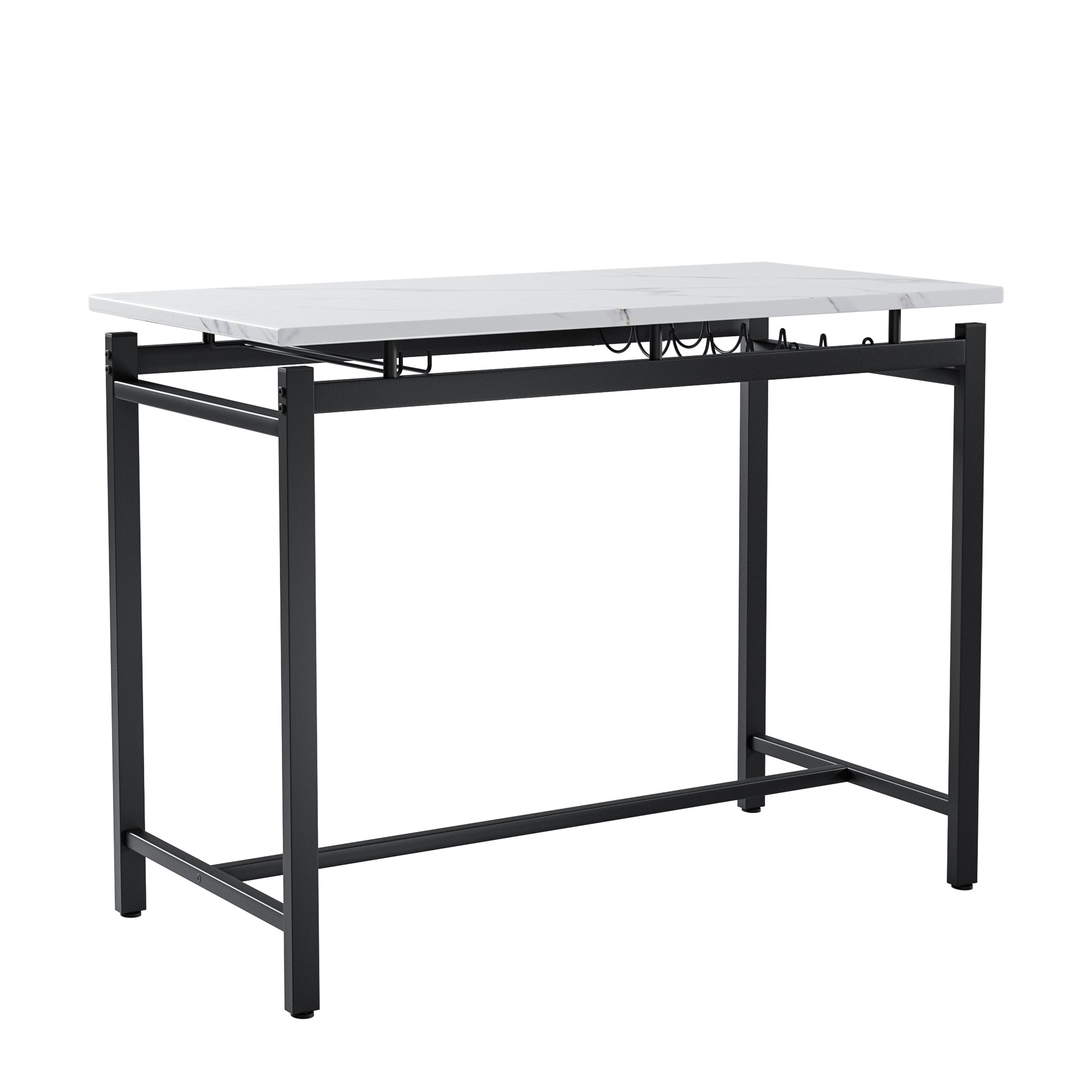 Kitchen Table Set, Dining Table and Chairs for 2, 3 Piece Dining Room Table Set with 2 Upholstered Chairs, Bar Dining Table Set for Small Spaces, Apartment, Breakfast, Pub, Rustic Black - Grand Goldman Shop