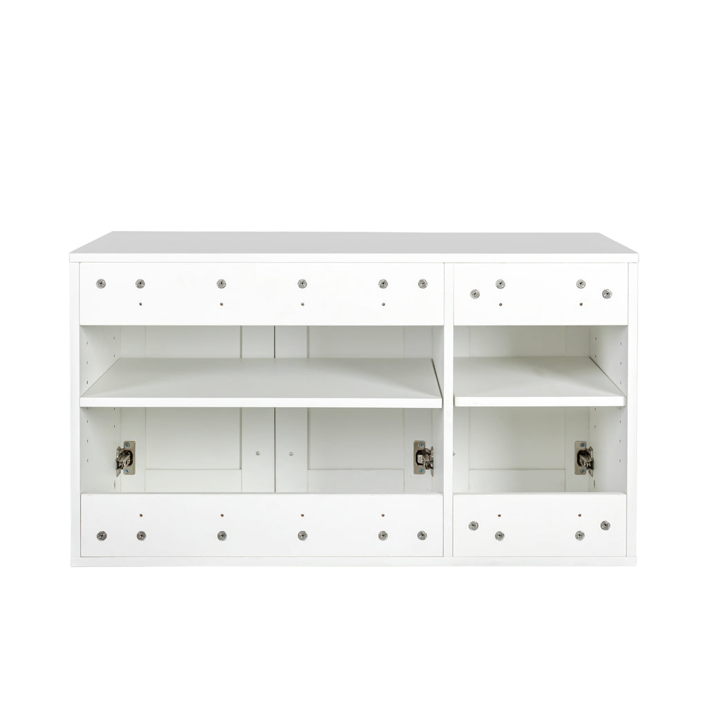 Stackable Wall Mounted Storage Cabinet, 15.75 'D x 35.43' W x 19.69 'H, White - Grand Goldman Shop