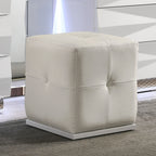 White Vanity Stool Tufting Rubberwood Contemporary Style 1pc Stool - Grand Goldman Shop