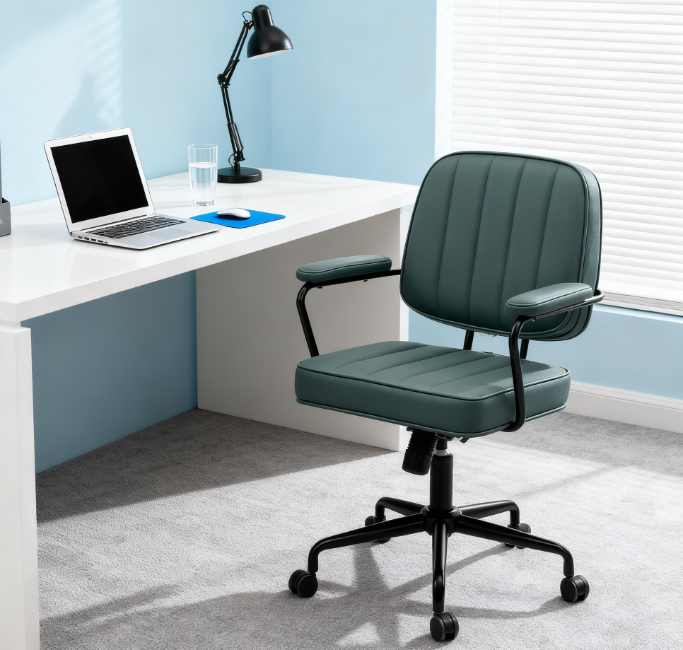 Office Chair, Adjustable for Home & Office, Comfy Seating with Stylish Retro Vibe - Grand Goldman