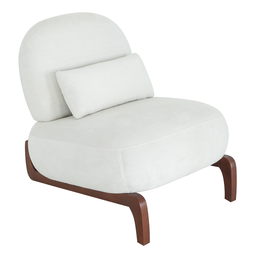 Cute Accent Chair with Solid Wood Legs, Living Room Chair with Soft Fabric Cushion, Cozy Bedroom Chair, Comfy Armless Reading Chair for Apartment, Waiting Room, Balcony (White) - Grand Goldman Shop