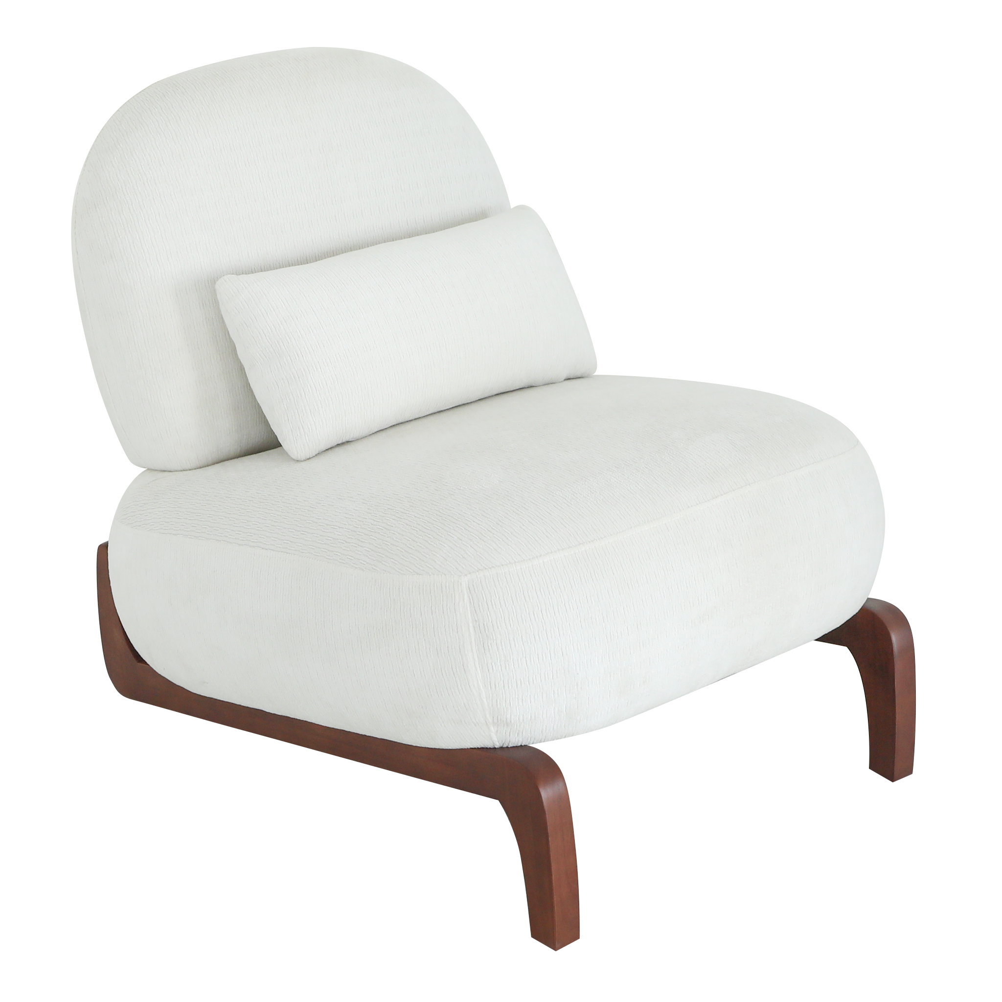 Cute Accent Chair with Solid Wood Legs, Living Room Chair with Soft Fabric Cushion, Cozy Bedroom Chair, Comfy Armless Reading Chair for Apartment, Waiting Room, Balcony (White) - Grand Goldman Shop