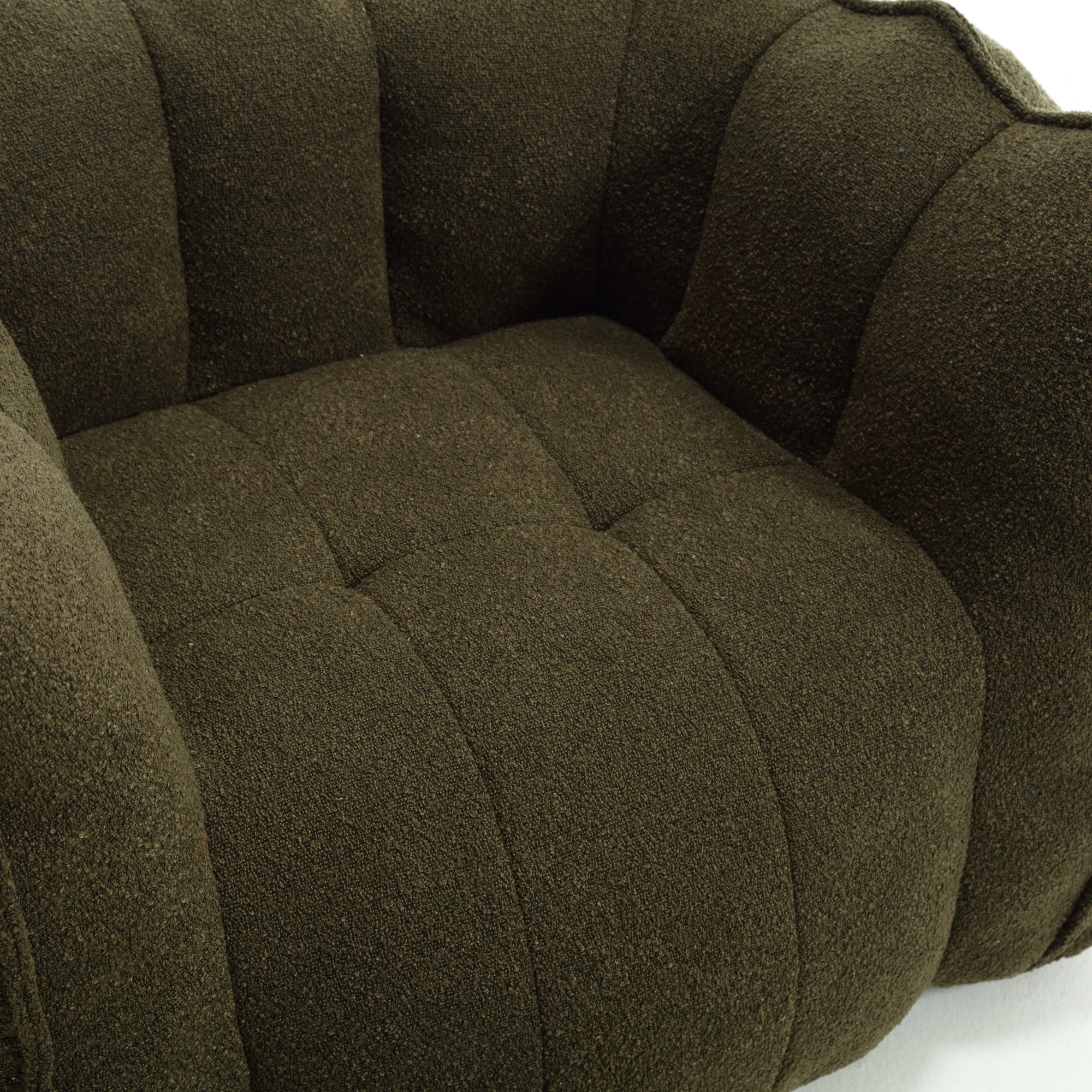 Soft Chenille Bean Bag Chair with High Resilient Foam for Living Room and Bedroom, Comfortable Square Lazy Sofa with Footstool for Adults - Grand Goldman Shop