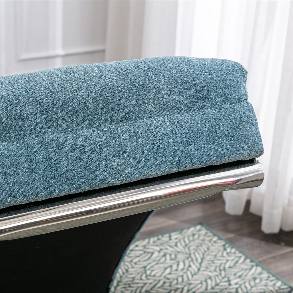 Ergonomic Linen Massage Chaise Lounge with Remote Control, 5 Modes, Blue, 21.65 x 58.27 x 34.25 inches - Grand Goldman Shop