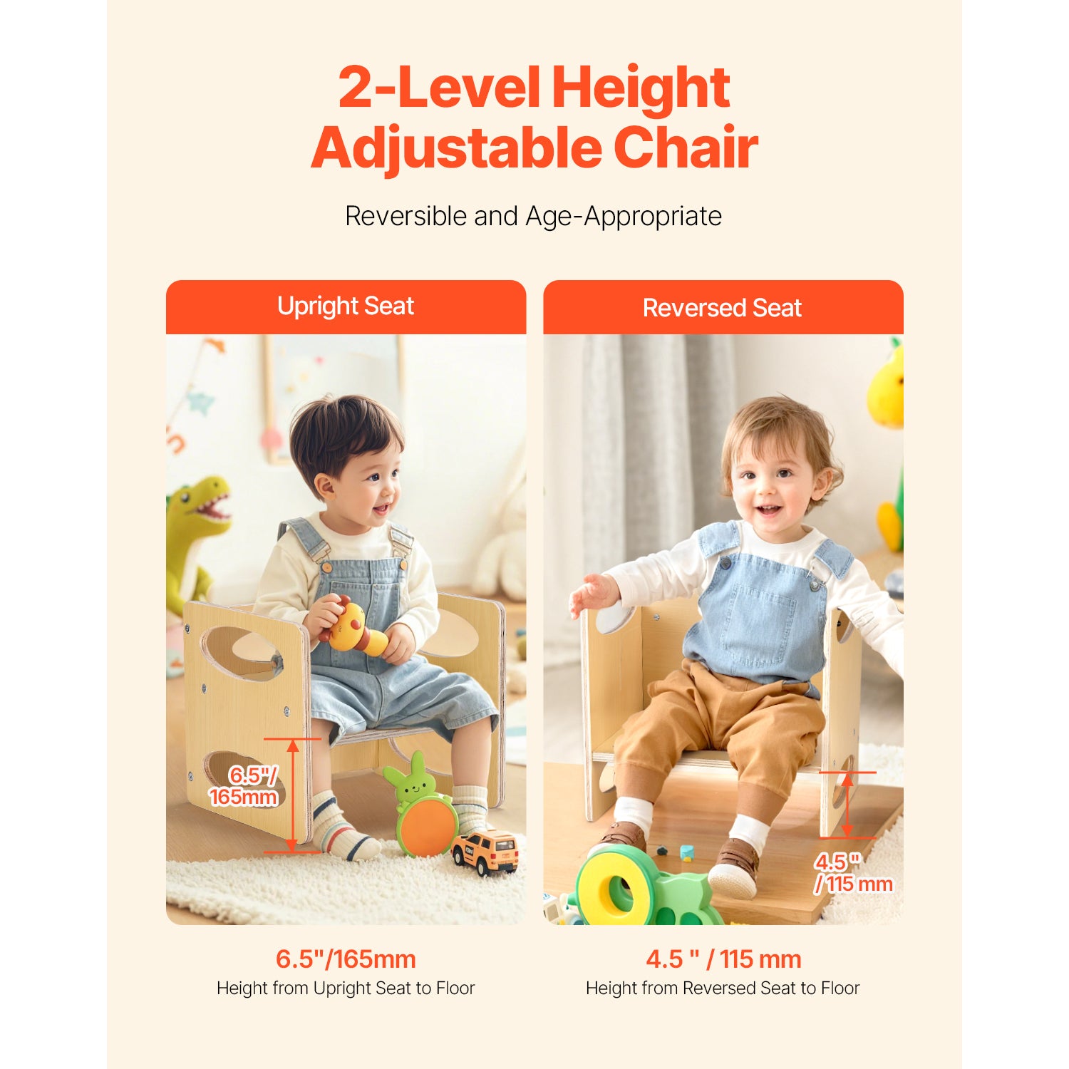 Montessori Weaning Table and Chair Set, Wooden Toddler Table and Chair Set for Aged 1-5, Adjustable Height Kids Montessori Ch