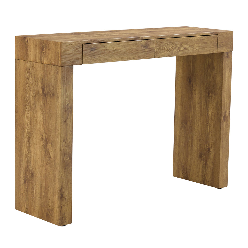 Elegant Natural Wood Grain Bar Table-50 Inches Long, a Practical Choice for Modern Homes.Wood Grain Texture Sticker,Equipped With Two Drawers.Serving As A Bar Table Or A Desk. - Grand Goldman Shop