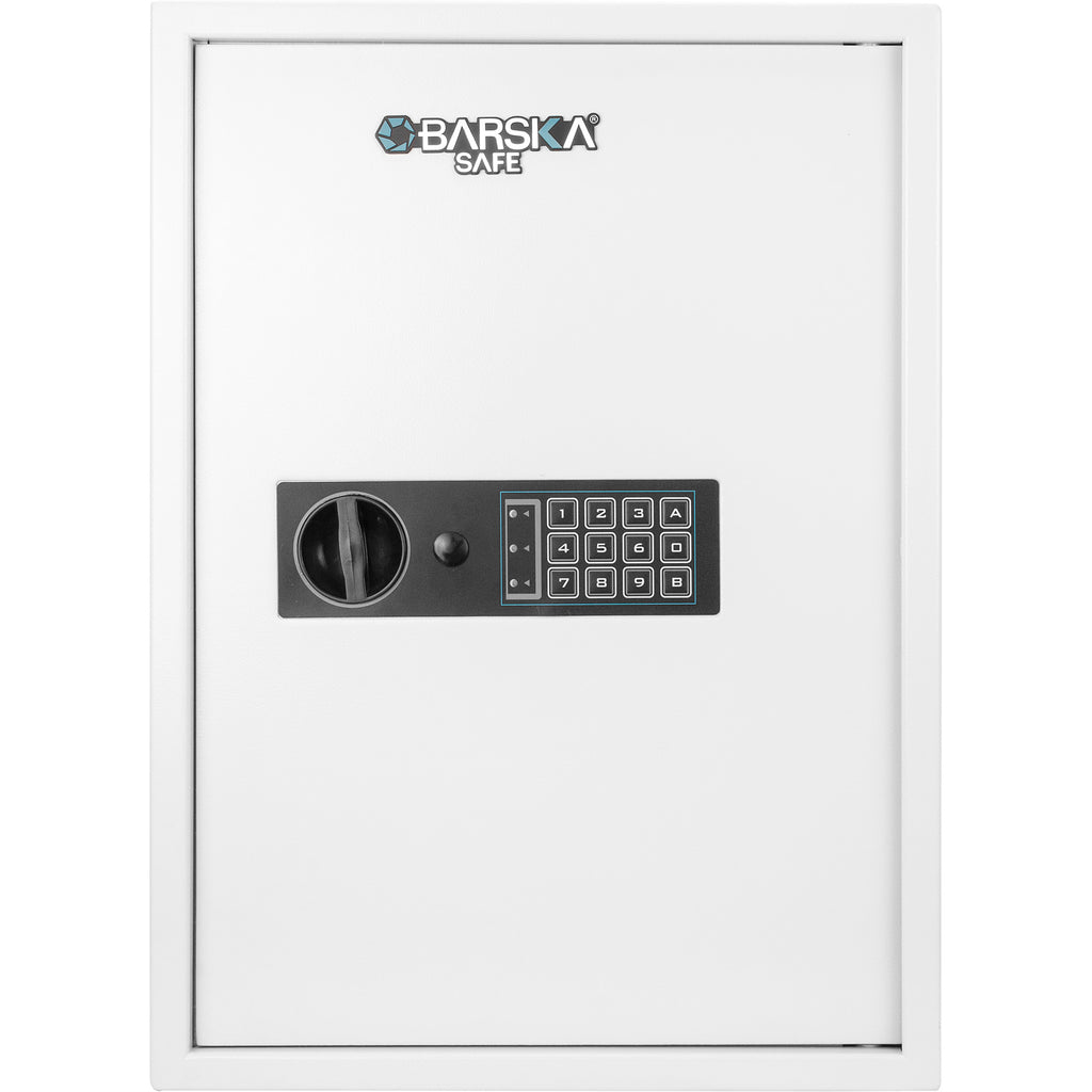 Digital Keypad Wall Safe Key Cabinet with 100 Key Capacity in White Steel - Grand Goldman