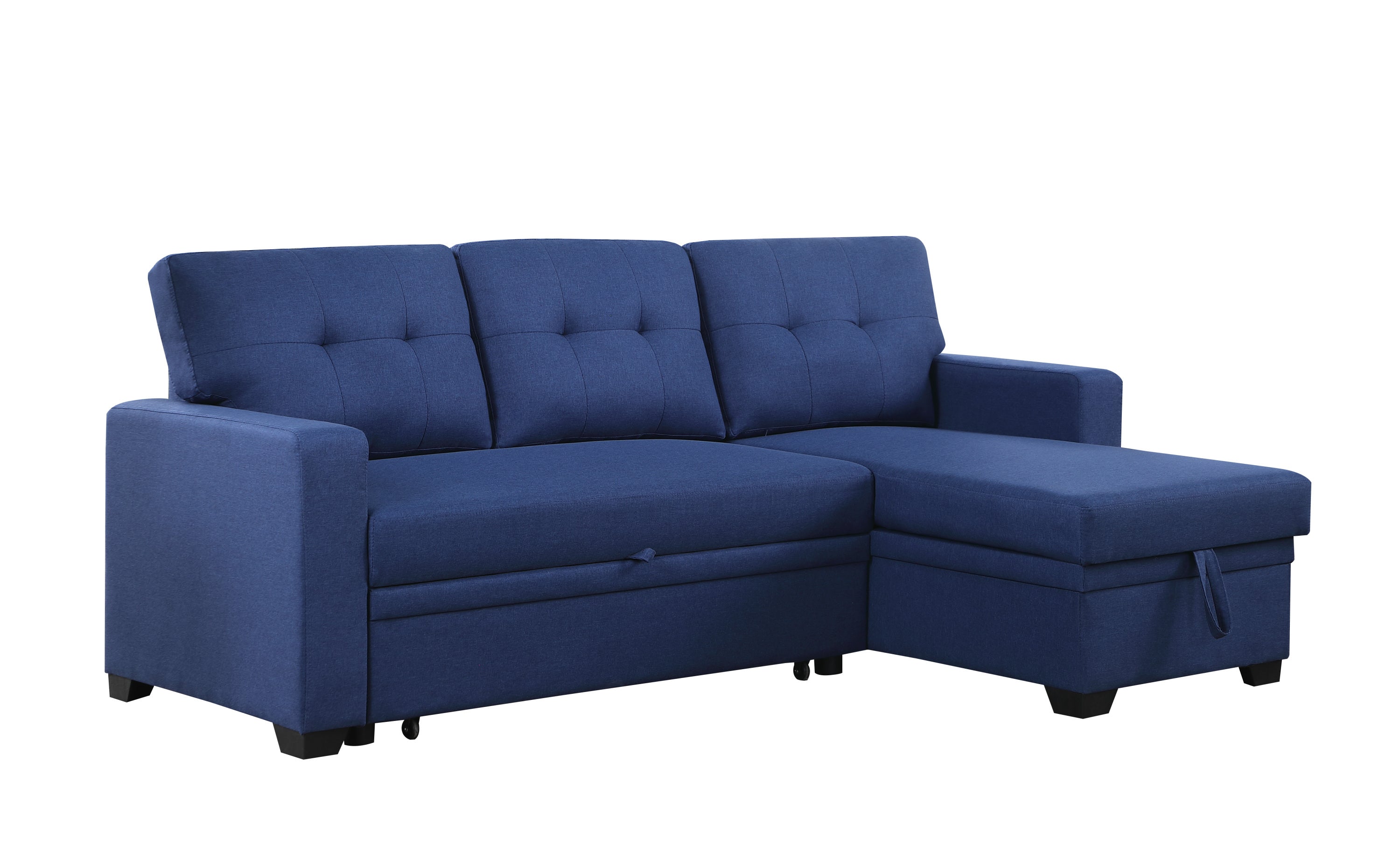 Upholstered Pull out Sectional Sofa with Chaise - Grand Goldman Shop