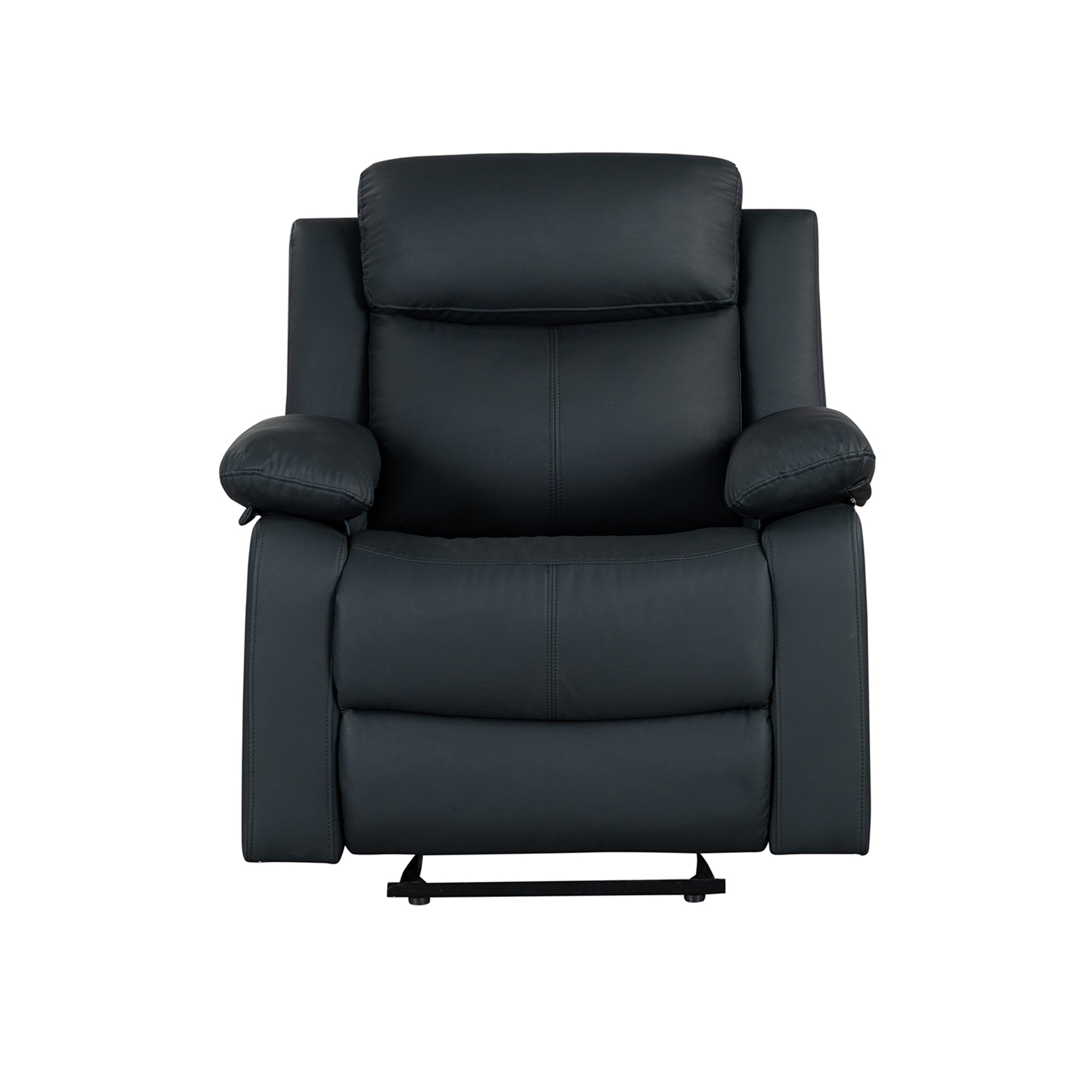 Blanche Black 3PC Reclining Sofa and Loveseat and Glider Recliner with LED Lights and Speakers in Black Upholstered Fabric, Medium Firm Seating, 3-Piece Set - Grand Goldman Shop