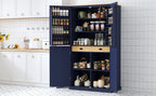 [Assembly Video Provided]TOPMAX 40.2x20x71.3inch High Freestanding Kitchen Pantry Large Cupboard Storage Cabinet with 2 Drawers, 2 Adjustable Shelves, 8 Door Shelves for Kitchen, Dining Room,Blue - Grand Goldman Shop