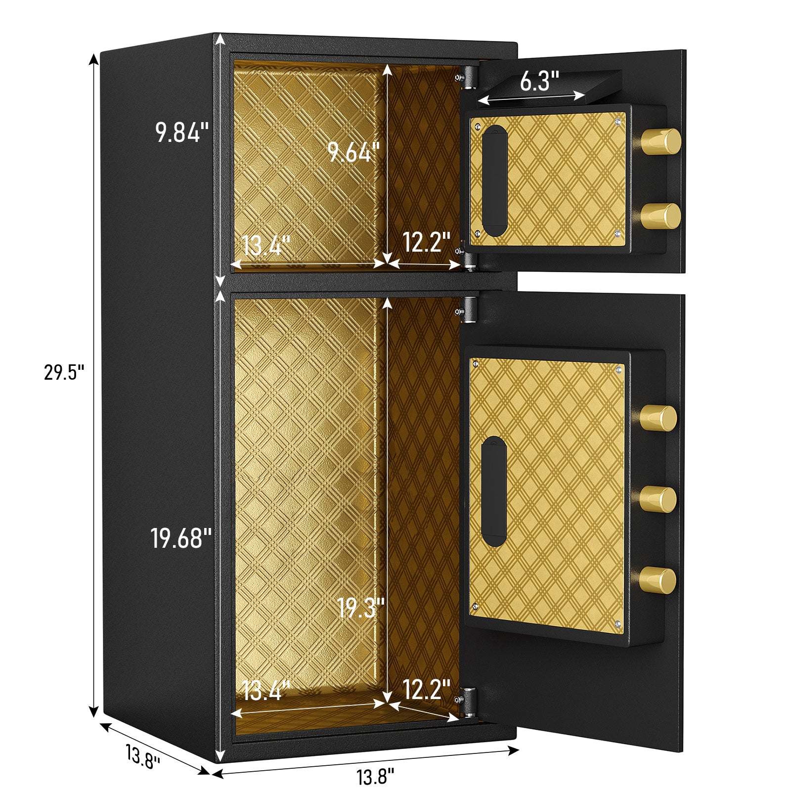 Large Double-door Coin-operated Safe, Digital Security Safe with Fireproof and Waterproof Bag, 6.5 Cubic Feet Safe Box with H
