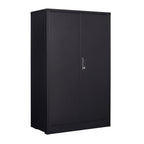 Black Metal Storage Cabinet with Locking Doors and Adjustable Shelf, Folding Filing Locker for Home Office, School, Garage, S