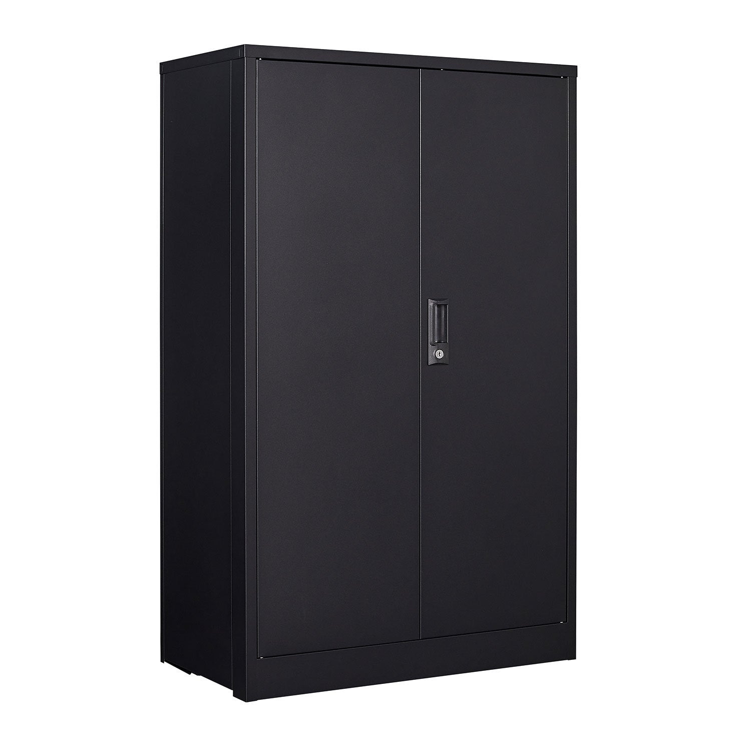 Black Metal Storage Cabinet with Locking Doors and Adjustable Shelf, Folding Filing Locker for Home Office, School, Garage, S