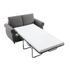Orisfur Pull Out Sofa Bed Loveseat Sleeper with Twin Size Memory Mattress and USB Ports, Grey Linen, 57.9' - Grand Goldman Shop