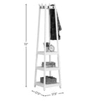 Vassen Coat Rack w/ 3-Tier Storage Shelves in Espresso Finish - Grand Goldman Shop