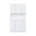 70.87' Tall Wardrobe& Kitchen Cabinet, with 6-Doors, 1-Open Shelves and 1-Drawer for bedroom,White - Grand Goldman Shop