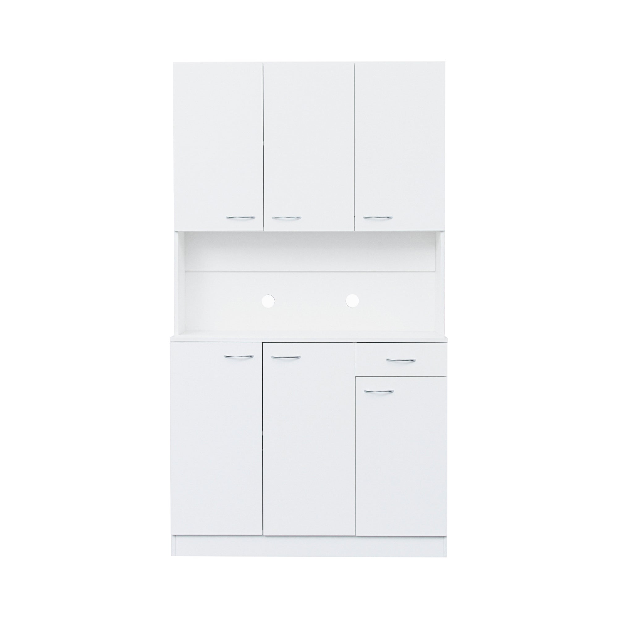 70.87' Tall Wardrobe& Kitchen Cabinet, with 6-Doors, 1-Open Shelves and 1-Drawer for bedroom,White - Grand Goldman Shop