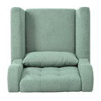 Modern Accent Chair,Teddy Fabric Living Room Chairs Comfy Reading Chair,Mid Century Accent Chair, Lounge Arm Chairs Armchair for Living Room Bedroom (Light Green) - Grand Goldman Shop