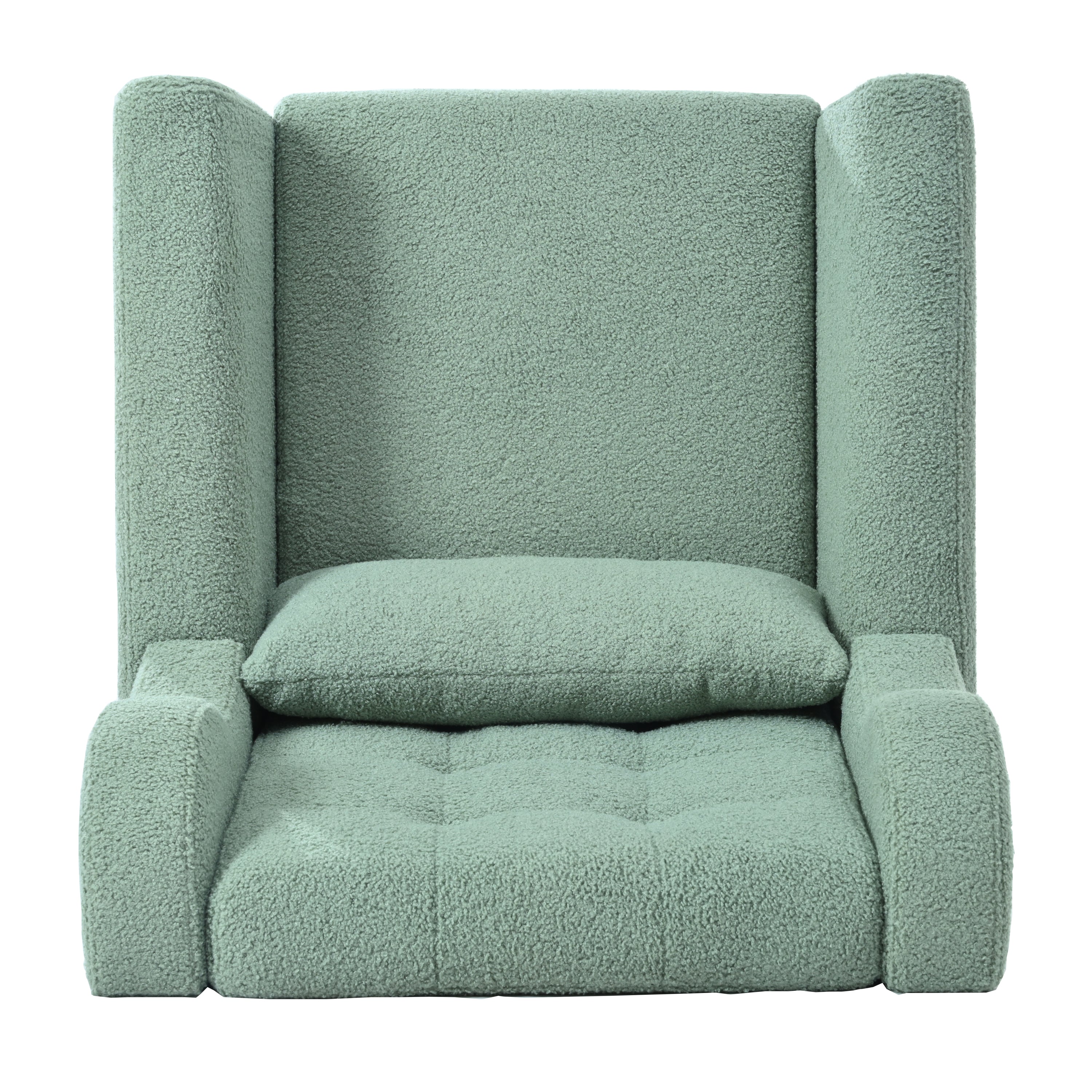 Modern Accent Chair,Teddy Fabric Living Room Chairs Comfy Reading Chair,Mid Century Accent Chair, Lounge Arm Chairs Armchair for Living Room Bedroom (Light Green) - Grand Goldman Shop