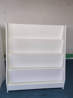 4-Tier Kids Bookshelf, Toddler Book Display Shelves in White, Made of MDF with Rounded Edges, 31.5 x 11.8 x 34.65 inches - Sh