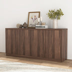 Buffet Cabinet with Storage, 62.60' Sideboard Cabinet with 4 Doors & Shelves, Wooden Kitchen Coffee Bar Credenza Storage for Living Room, Hallway Walnut - Grand Goldman Shop