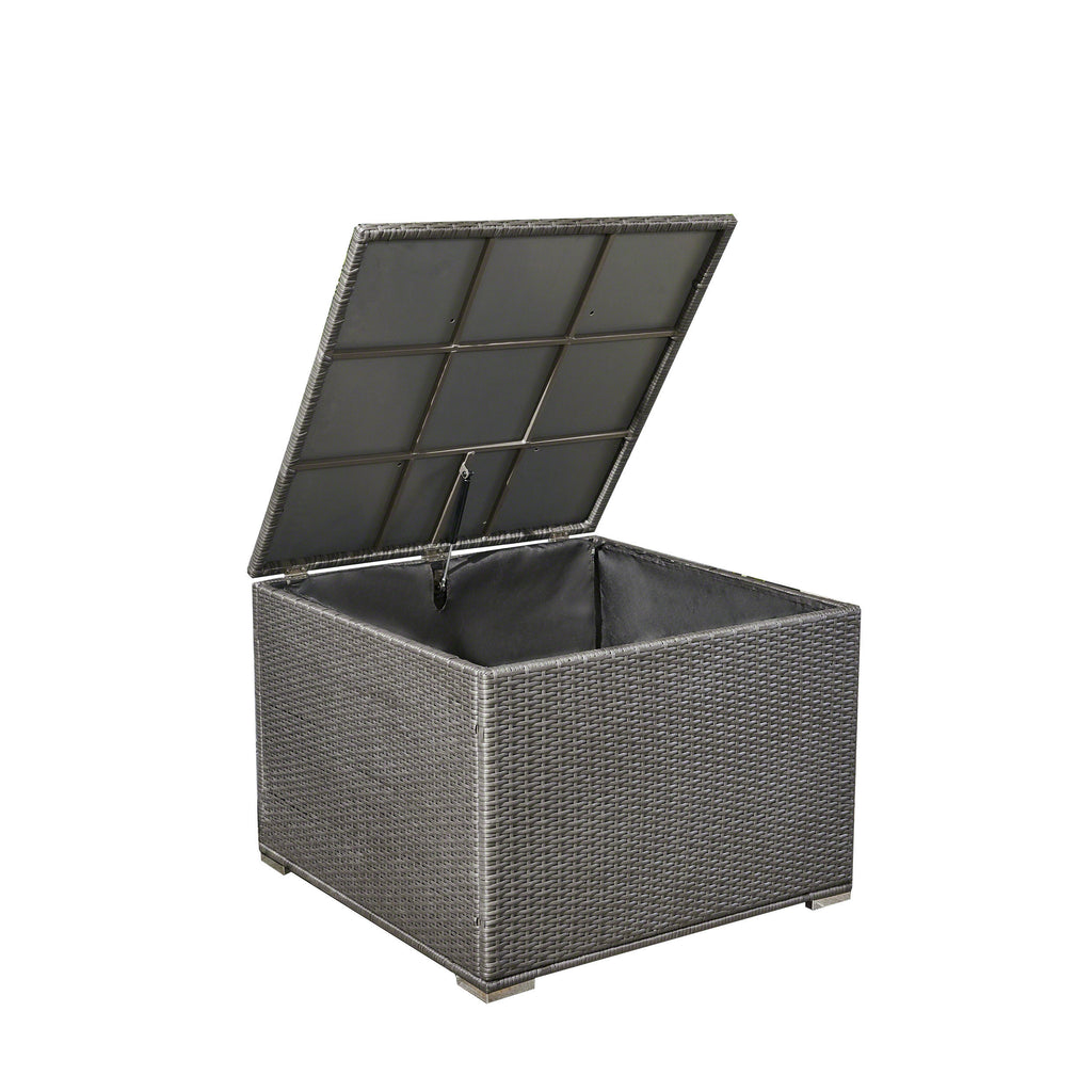 Santa Rosa Outdoor Storage Box Grey Rattan 33.5 Inches - Grand Goldman Shop