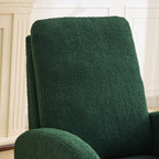 27.2'W Rocking Chair for Nursery, Sherpa Glider Chair with High Back and Side Pocket, Rocking Accent Armchair with Rubber Wood Legs for Living Room/Bedroom.Green - Grand Goldman Shop
