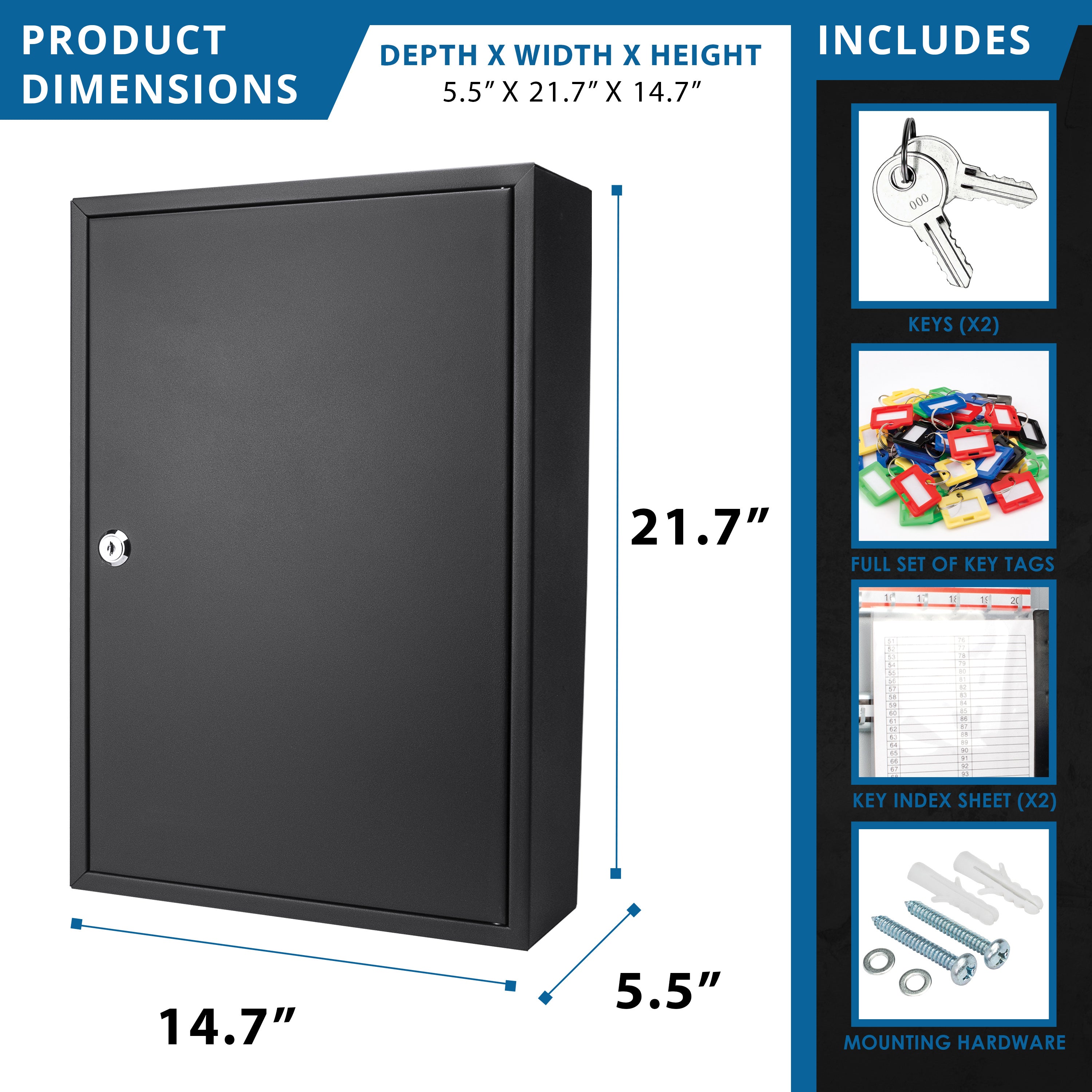 200 Key Adjustable Key Cabinet With Key Lock | Premium Home Decor - Grand Goldman