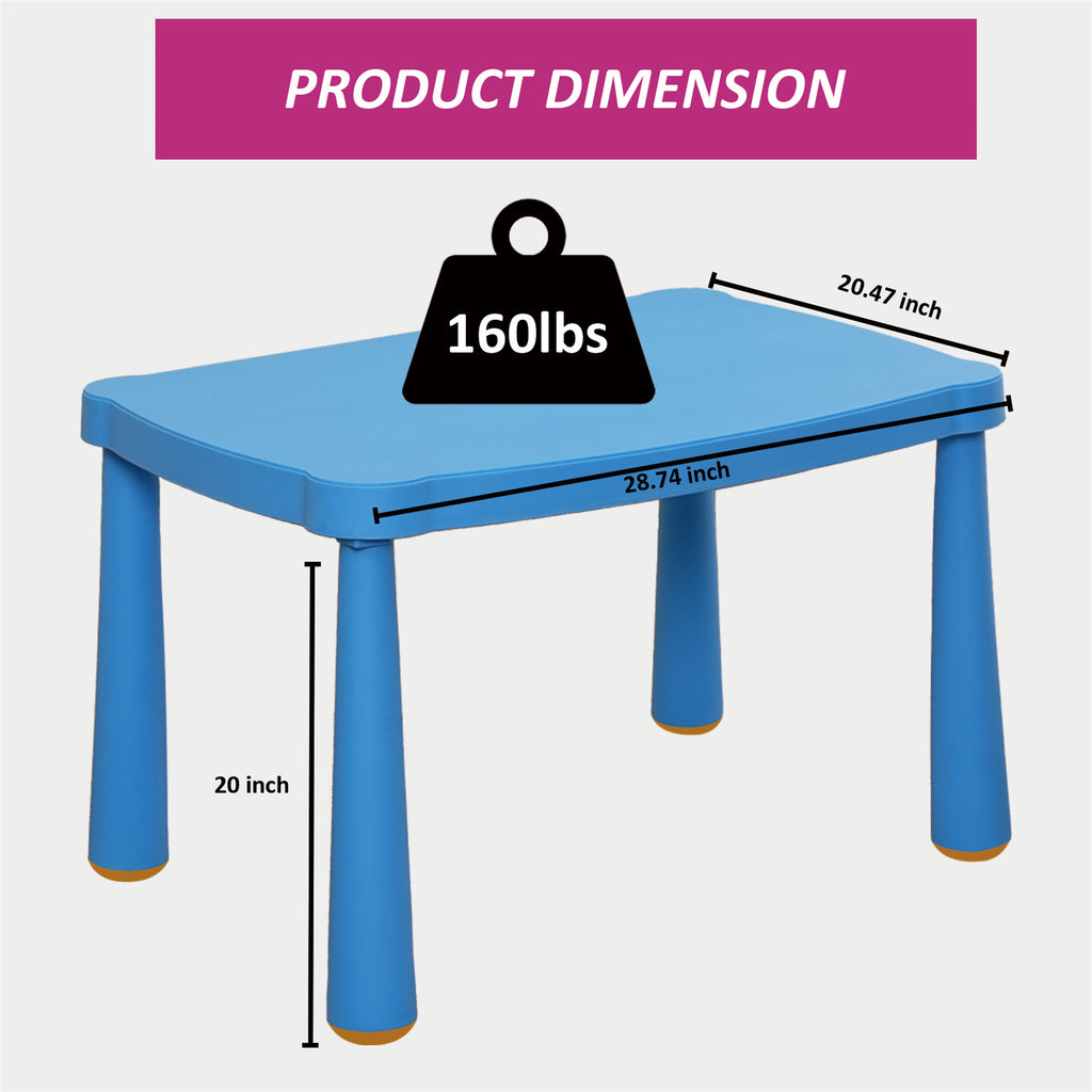 Kids Table,Plastic Children Activity Rectangular Table for School,Home,Play,Reading Dining,Kindergarten(Enlarge Size) - Grand