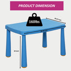 Kids Table,Plastic Children Activity Rectangular Table for School,Home,Play,Reading Dining,Kindergarten(Enlarge Size) - Grand